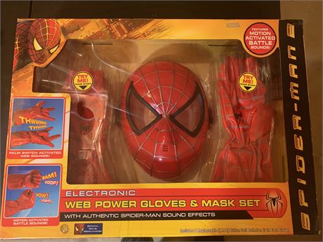 Spiderman Electronic Web Power Gloves Mask Set - NEW