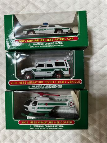 HESS 2003,2005 and 2014 Truck, Helicopter and SUV