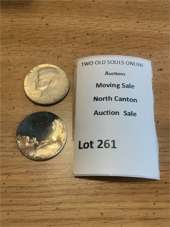 Lot of 2 1966 Kennedy Half Dollar Coins