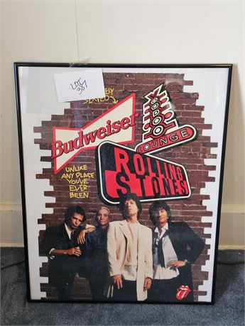 Budweiser Rolling Stone Framed Poster