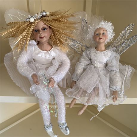 Vintage Winter Fairy Figurines, Lot of 2