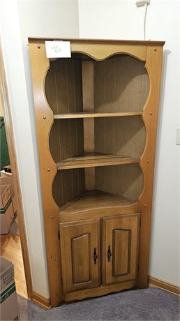 Vintage Wood Corner Cabinet