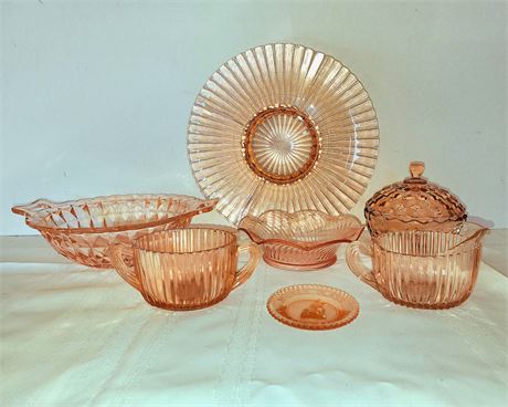 Assorted Depression Glass Bowls, Dishes, etc