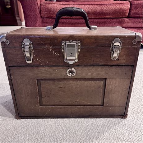 Wood Machinist Chest FILLED with Original Contents!