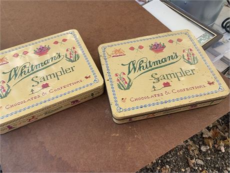 Vintage Whitman's Sampler Candy Box Tins Lot