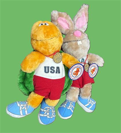 1984 Olympics Rare Tortoise & Hare Commemorative Plush Collectibles with Tags