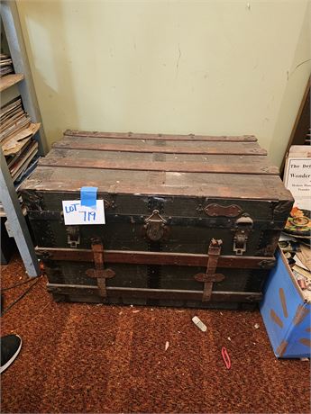 Antique Wood Steamer Trunk