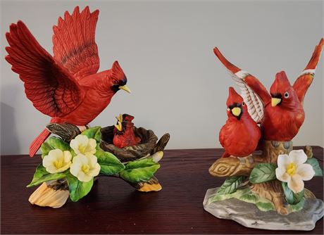 Set of 2 Ceramic Cardinal Statues