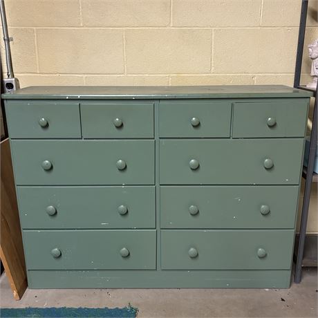 Vintage Painted Wood Dresser - 45 x 13.25 x 33"T