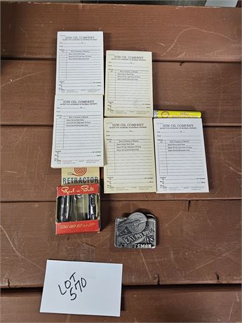 Vintage Sun Oil Co. Reciept Books / Craftsman"Eat My Dust" Belt Buckle & More