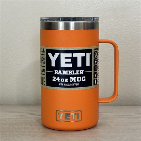 NEW Yeti 24oz Mug w/ Mag Slider Lid - KING CRAB ORANGE