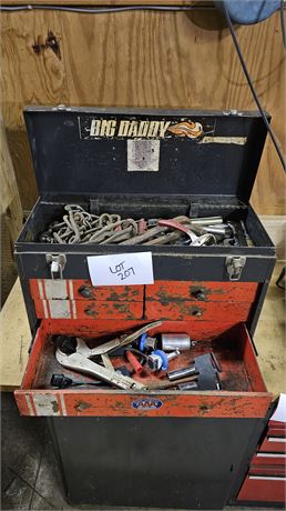 Metal Toolbox with Mixed Hand Tools