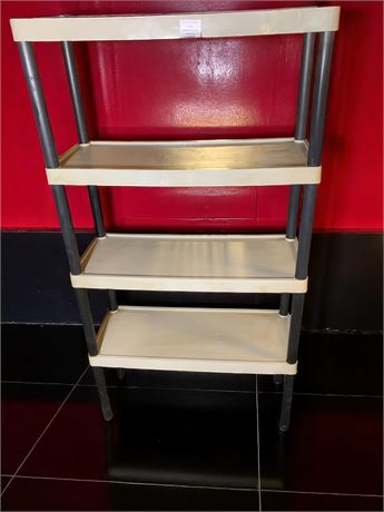 4 Tier Black & White Plastic Storage Shelf