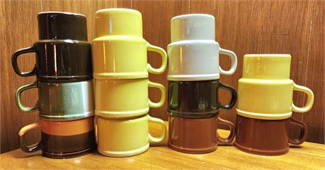 Vintage Colored Coffee Cups