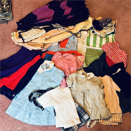 Large Vintage Lot of Toddler & School Aged Girls Clothing (late 50s-70s)