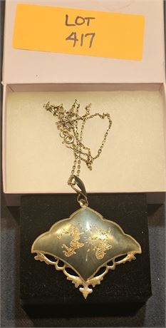 Sterling Siam Pendant & 18" Necklace 0.33 ozt