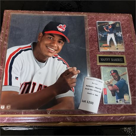 Manny Ramirez Cleveland Indians Framed Memorabilia Display Plaque