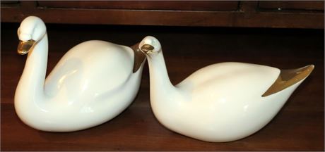 Porcelain Swan Figurines