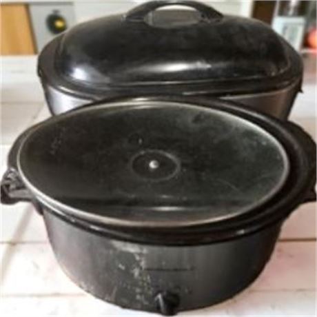Hamilton Beach Slow Cooker/Crockpot and Rival Roaster Oven W/Lid