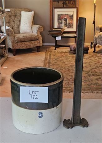 #3 Two Tone Crock & Cobbles Cast Metal Shoe Repair Stand