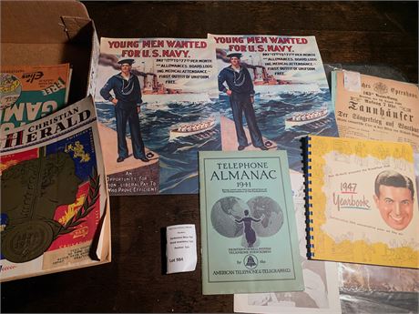 Navy Recruiting Posters Reproductions, Telephone Almanac 1941, 1947 Yearbook