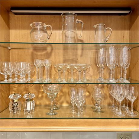 Mixed Crystal Stemware Cabinet Buyout