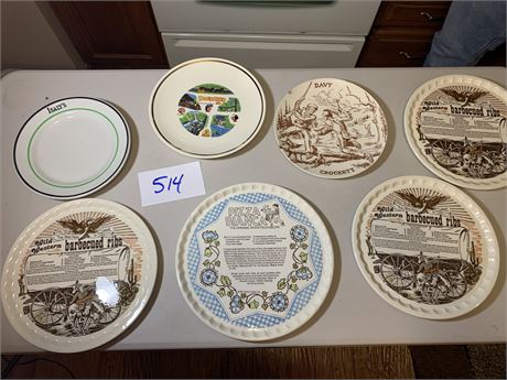 Collector Plate and Platter Lot Isaly's Dogpatch Davy Crockett