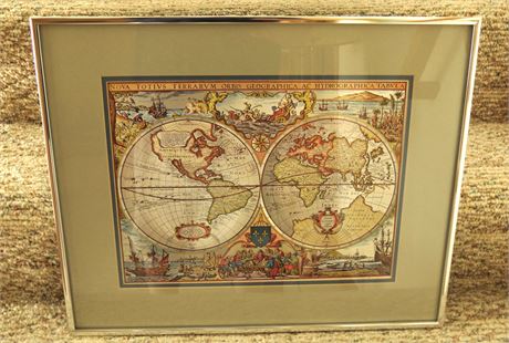 Framed Metal Map