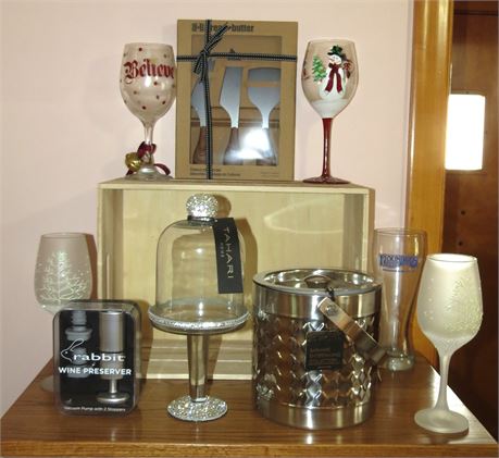 Wine Glasses, Ice Bucket, Serving Sets, Etc