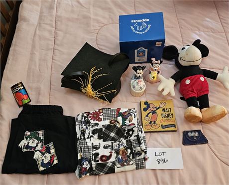 Mixed Disney Mickey Mouse Lot - Film, S&P Set, Plush Mickey & More