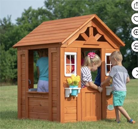 Backyard Discovery Timberlake Cedar Wooden Kids Playhouse