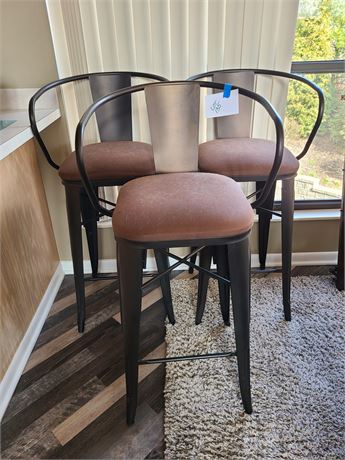 Chocolate Brown At Home Metal & Cushion Bar Chairs