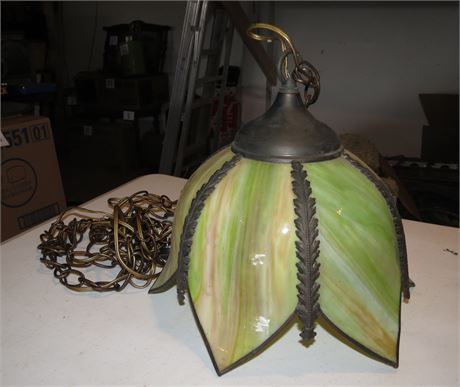 Vintage Tulip Shaped Hanging Light Fixture