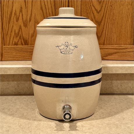 Old Robinson Ransbottom 2 Gallon Stoneware Beverage Dispenser