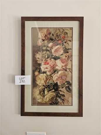 Still Life Floral Art Print in Wood Frame