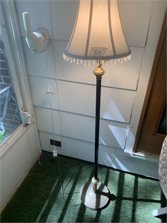 Vintage/Antique Floor Lamp With White Fringed Shade