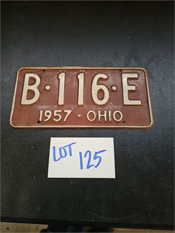 Vintage 1957 Ohio License Plate