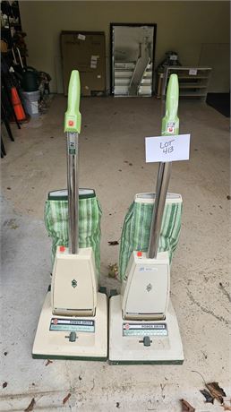 Two Hoover Power Drive Up Right Bag Sweepers