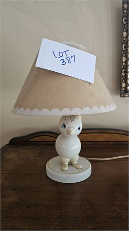 Vintage Richard Krueger Child's Peep Lamp W/Original Shade