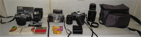Assorted SLR Cameras, Lenses, Etc