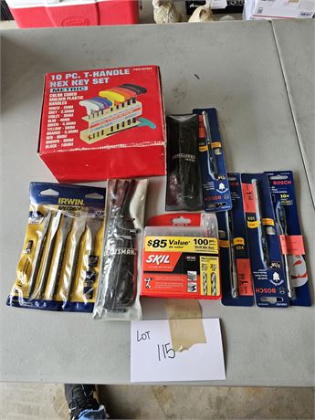 10pc T-Handle Hex Set / Wood Boring Bit Set / Drill Bits & More