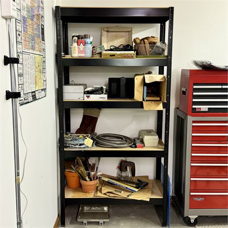 Steel Framed Shelving Unit (NO CONTENTS) - 72" x 36" x 16"