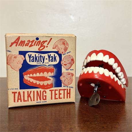 1949 Amazing Yakity-Yak Talking Teeth w/ Original Box