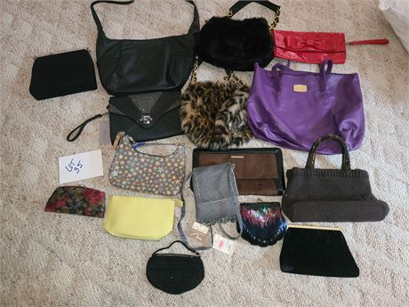 Ladies Mixed Purse/Handbag Lot:Evening Bags/Buchman/Dooney & Bourke/Beaded+More