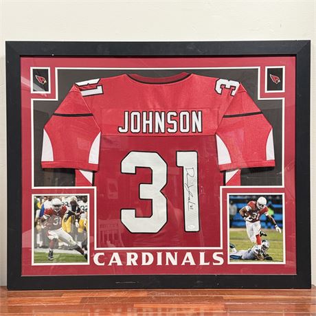 Signed Arizona Cardinals David Johnson Framed Jersey w/ COA - 43.5 x 35.5"