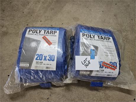 (2) Standard Duty Poly Tarps