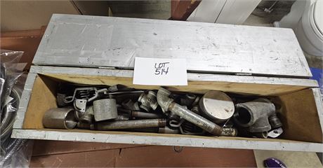 Misc. Galvanized Pipe & Fittings in Wood Box