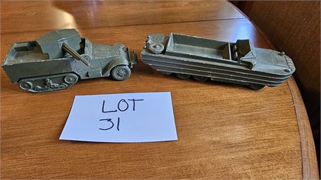 Vintage Cast Iron Toy Military Vehicles