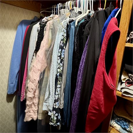 Right Side Hanging Closet Cleanout - Women's Tops, Sweaters, Outfits, Etc