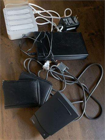 U.S. Robotics PalmPilot PDA & HotSync Cradle, Insignia 3.5 USB Data Enclosure